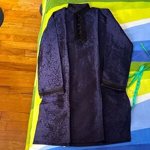 Elegant navy blue embroidered Kurta Punjabi for teenage boys.
size Indian 14